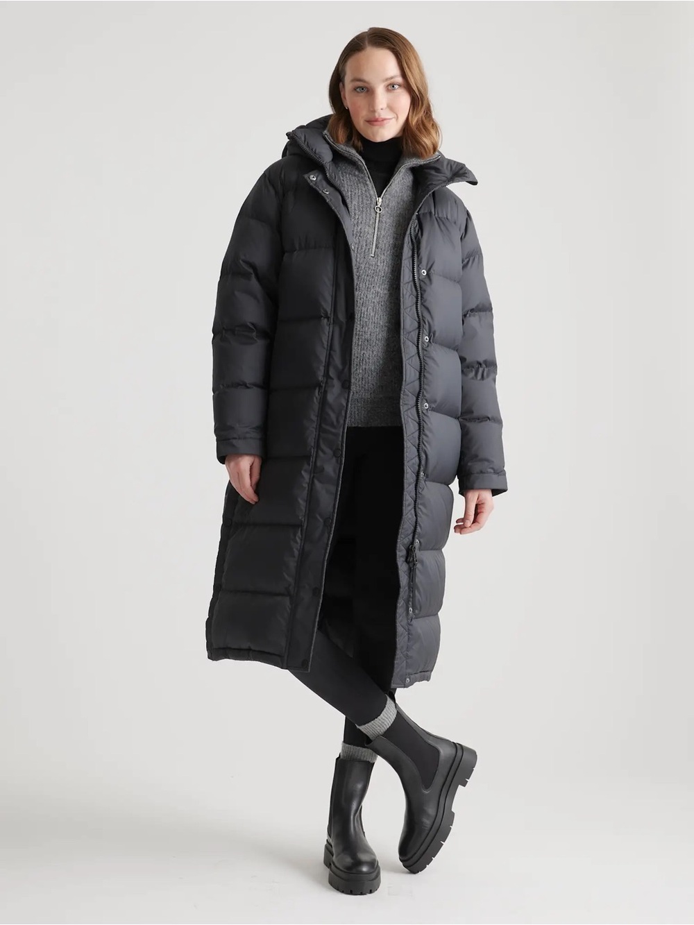 Quince BlackResponsible Down Long Puffer Jacket